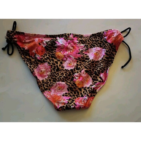 Victoria's Secret String Bikini Bottom Size XXL Floral Cheetah Animal Print NWT - Picture 3 of 9